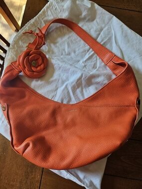 Hammitt Orange Tom Med with Floral Charm